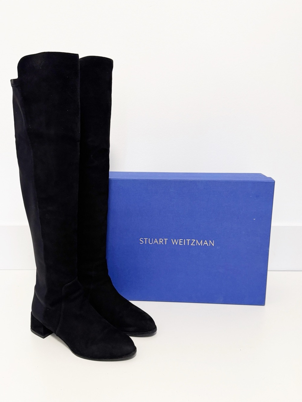 Stuart Weitzman FIFO Over-the-Knee 5050 stretch Boots, Black, Suede SIZE 6
